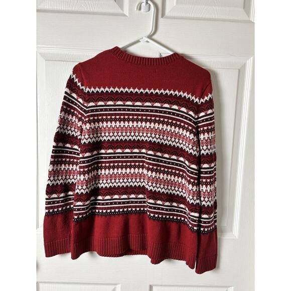 Croft & Barrow Red, Black, White Dad Sweater M - Picture 4 of 5